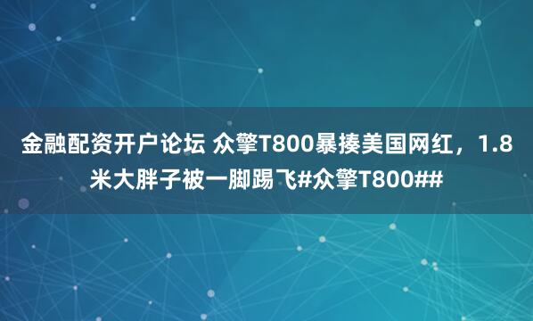 金融配资开户论坛 众擎T800暴揍美国网红，1.8米大胖子被一脚踢飞#众擎T800##